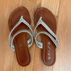 Unisa Silver and Brown Sandals Casual Summer Footwear